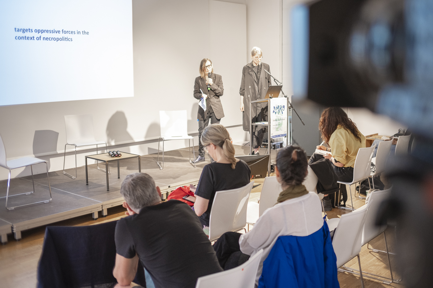 AMRO24 Exhibitions "Morning Session: Insurgent Flows & Materiality of Clouds", by Adnan Hadzi & Marina Gržinić & Tjaša Kancler & Jovita Pristovšek & Pluriversidad Nómada & Kim Carrington & Elliot Perkins / Ultra-red